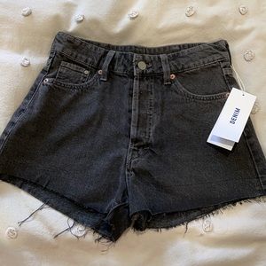 Never worn H&M faded black denim shorts